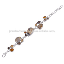 Mezcla hermosa de Schelm y piedras preciosas múltiples 925 pulsera de la plata esterlina Joyería